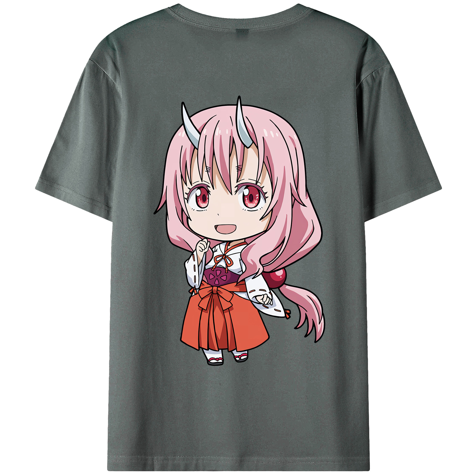 （画像用） 転スラ Regarding Reincarnated to Slime 綿100％ メンズ半袖Tシャツ（バックプリント） 通気性